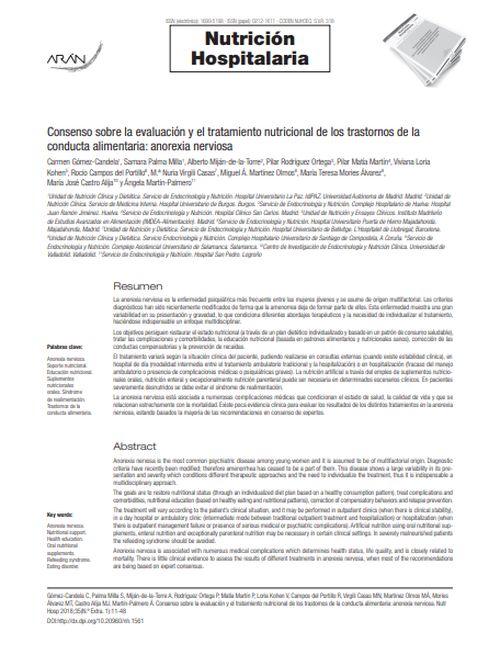 Consenso sobre la evaluación y el tratamiento nutricional de los trastornos de la conducta alimentaria: anorexia nerviosa