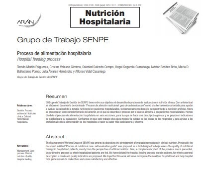 Proceso de alimentación hospitalaria