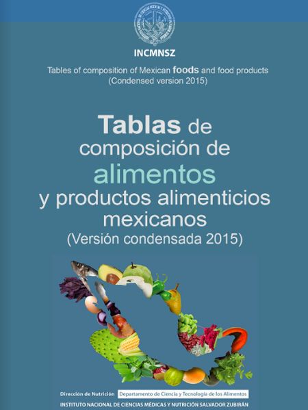 Tablas de composición de alimentos y productos alimenticios de México