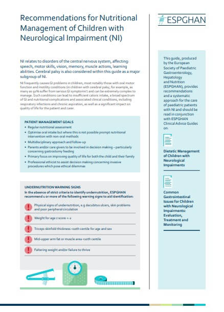 Recommendations for Nutritional Management of Children with Neurological Impairment (NI)