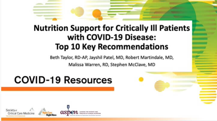 Nutrition Support for Critically Ill Patients with COVID-19 Disease: Top 10 Key Recommendations