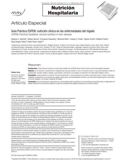 Guía Práctica ESPEN: nutrición clínica en las enfermedades del hígado