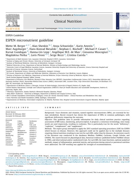 ESPEN micronutrient guideline