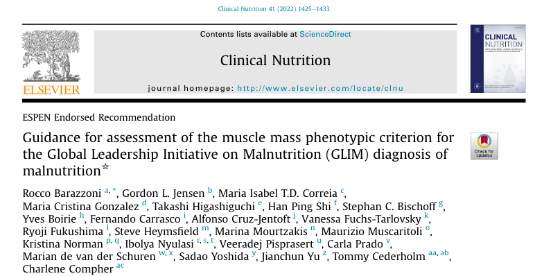 Guía para la evaluación del criterio fenotípico de masa muscular para el diagnóstico de malnutrición de la Iniciativa de Liderazgo Global sobre Malnutrición (GLIM)