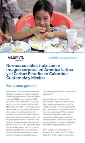 Normas sociales, nutrición e imagen corporal en América Latina y el Caribe