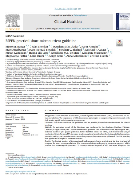 ESPEN practical short micronutrient guideline